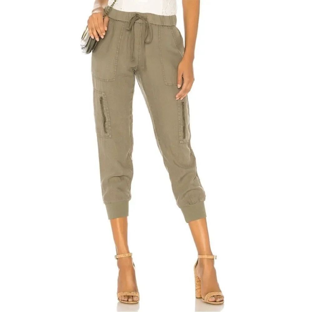 Joie Florimel Linen Casual Distressed Contemporary Pockets Boho JoggerโPants